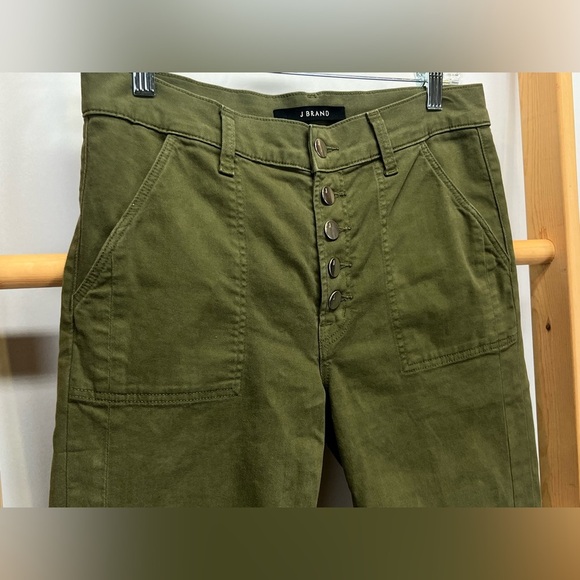 J BRAND Olive green button fly‎ straight leg pants size 6 - Picture 5 of 12